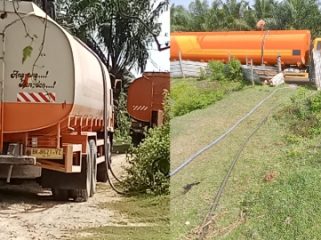 Truk CPO milik PT Batang Pane Agro Tunggal diketahui tengah melakukan penyedotan Miko dari kolam penampungan milik PT Agrinas Palma Nusantara (sebelumnya PT Duta Palma Nusantara). Beberapa unit mobil tangki tampak terparkir di lokasi, digunakan untuk mengangkut limbah tersebut