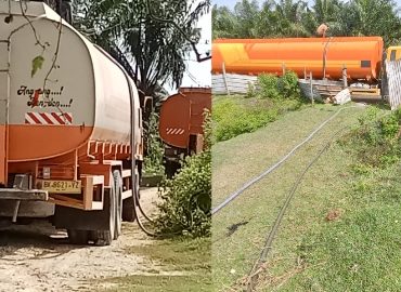Truk CPO milik PT Batang Pane Agro Tunggal diketahui tengah melakukan penyedotan Miko dari kolam penampungan milik PT Agrinas Palma Nusantara (sebelumnya PT Duta Palma Nusantara). Beberapa unit mobil tangki tampak terparkir di lokasi, digunakan untuk mengangkut limbah tersebut