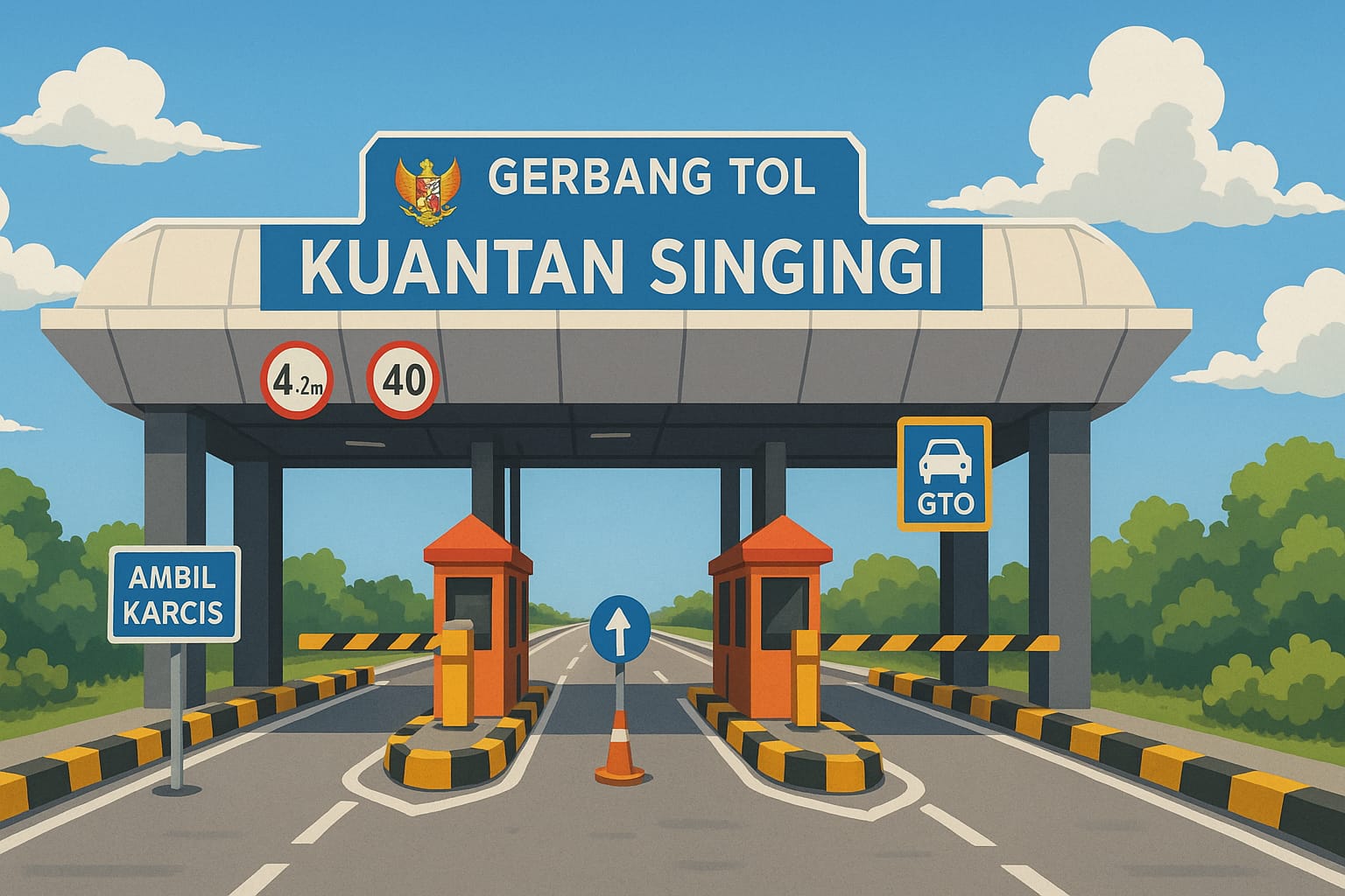Ilustrasi gerbang Tol Kuantan Singingi
