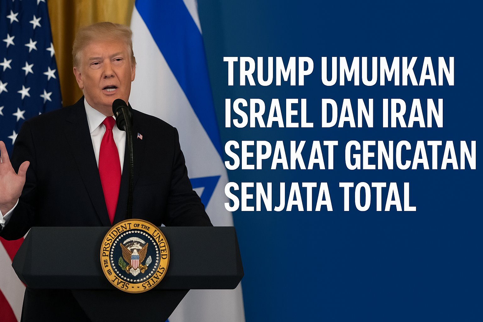 Trump Umumkan Israel dan Iran Sepakat Gencatan Senjata Total