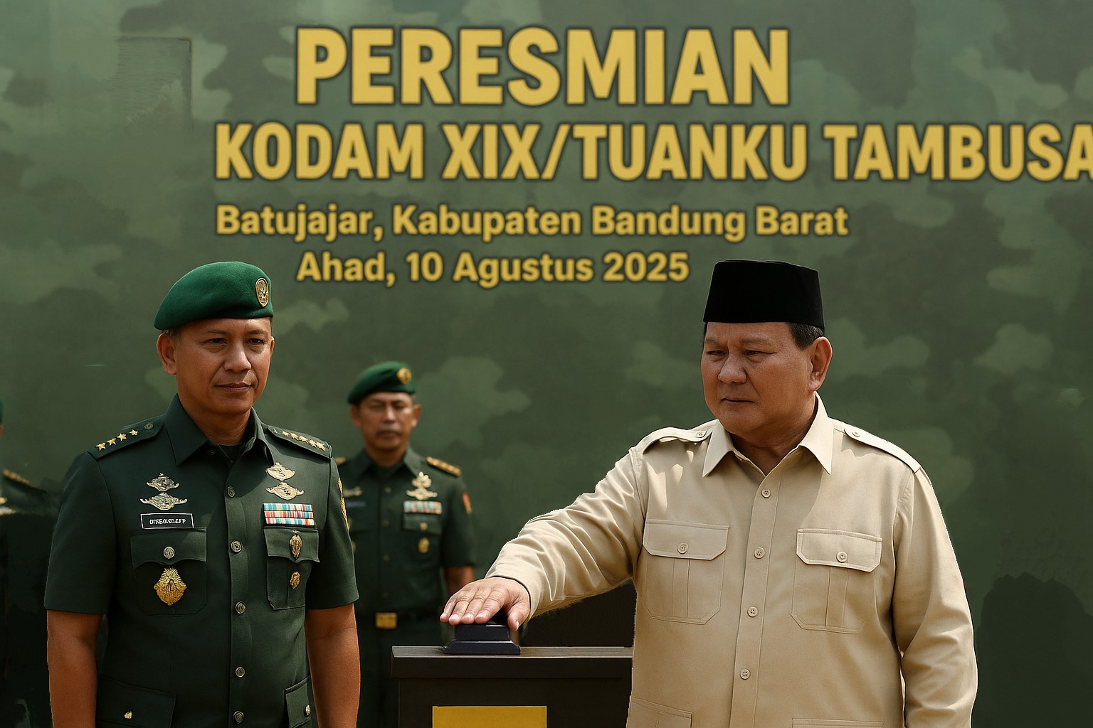 Presiden Prabowo Resmikan Kodam XIX/Tuanku Tambusai dan Lima Kodam Baru