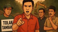 aktivitas tambang emas ilegal (PETI) di Kecamatan Duo Koto, Kabupaten Pasaman Timur, Sumatera Barat