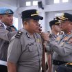 Kapolres Rohil Pimpin Apel Launching Pamapta Polres Rokan Hilir. (Photo : Ilyas)