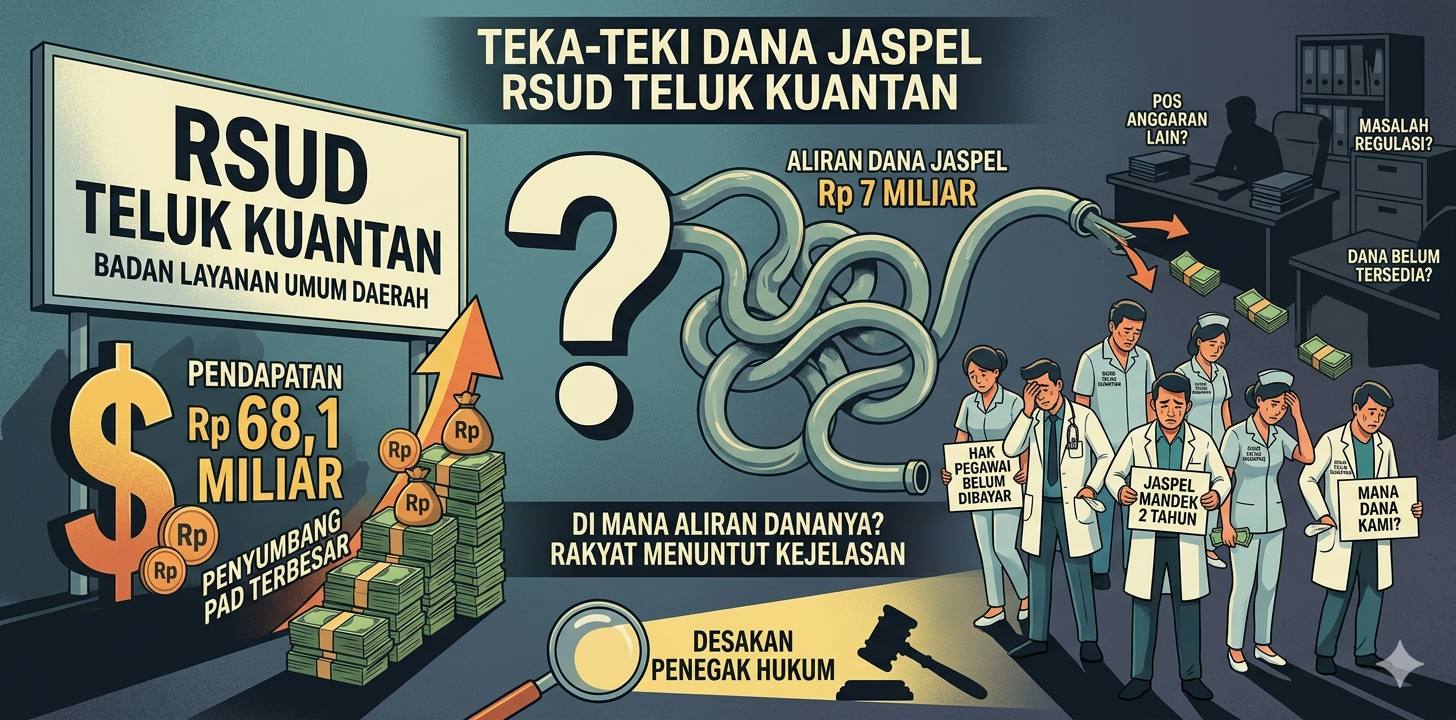 Jaspel Tak Dibayar Hampir 2 Tahun, Dugaan Masalah Dana BLUD RSUD Teluk Kuantan Menguat